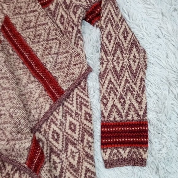 Ruby Moon Womens Cardigan Sweater Aztec Large Wool Multicolor Wrap Open Front - Picture 6 of 12
